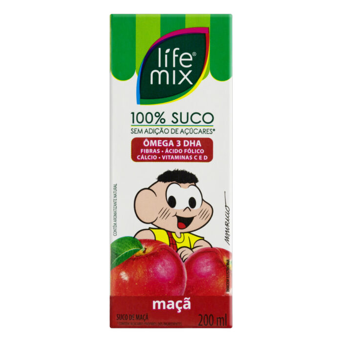 Suco Life Kids Maçã Sem Açúcar 200ml - 100% Suco com Ômega e Vitami