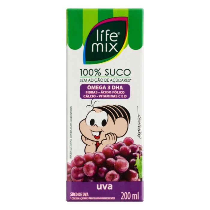 Suco Life Kids Uva 200ml - 100% Suco com Ômega e Vitaminas