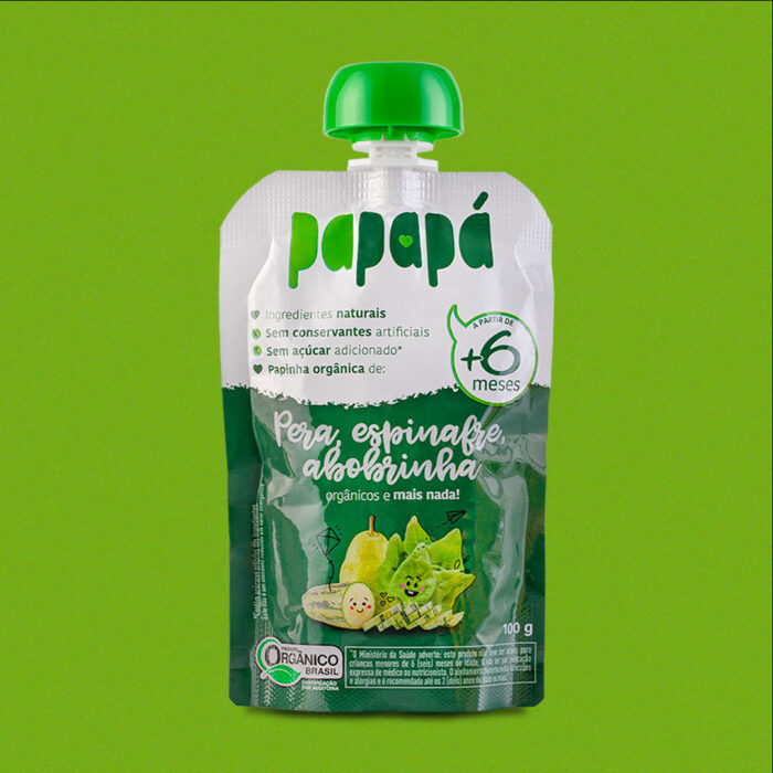 Papinha Orgânica Pera Espinafre e Abobrinha 100g - Papapa - Image 3