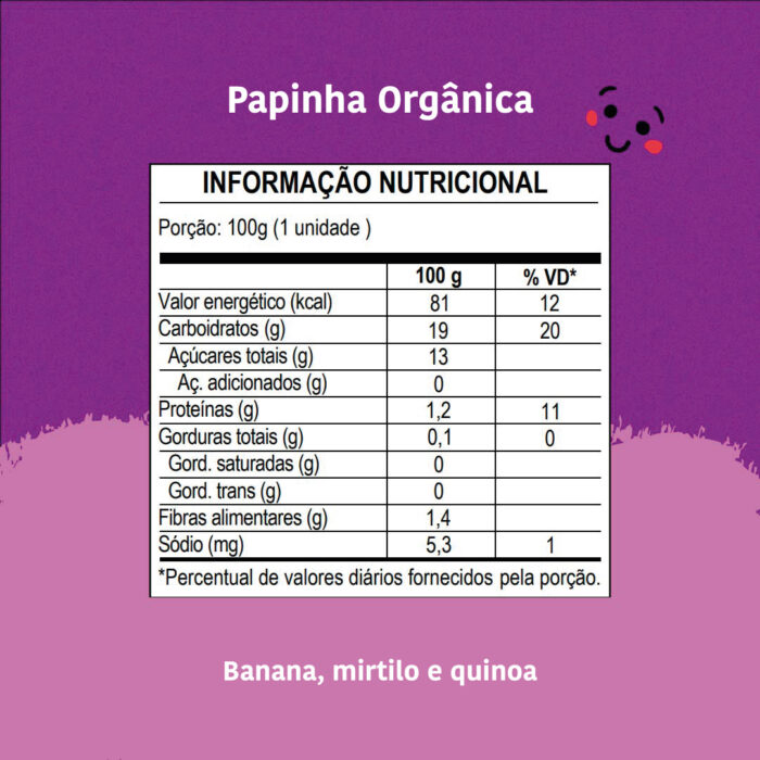 Papinha Orgânica Banana Mirtilo E Quinoa 100G - Papapa - Image 3