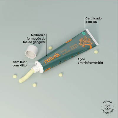 Creme Dental Natural com Extratos de Cúrcuma, Cravo e Melaleuca 80g - Orgânico Natural - Image 2