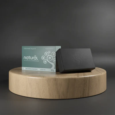 Sabonete em Barra Natural com Partículas de Carvão Ativado 80g - Orgânico Natural - Image 3