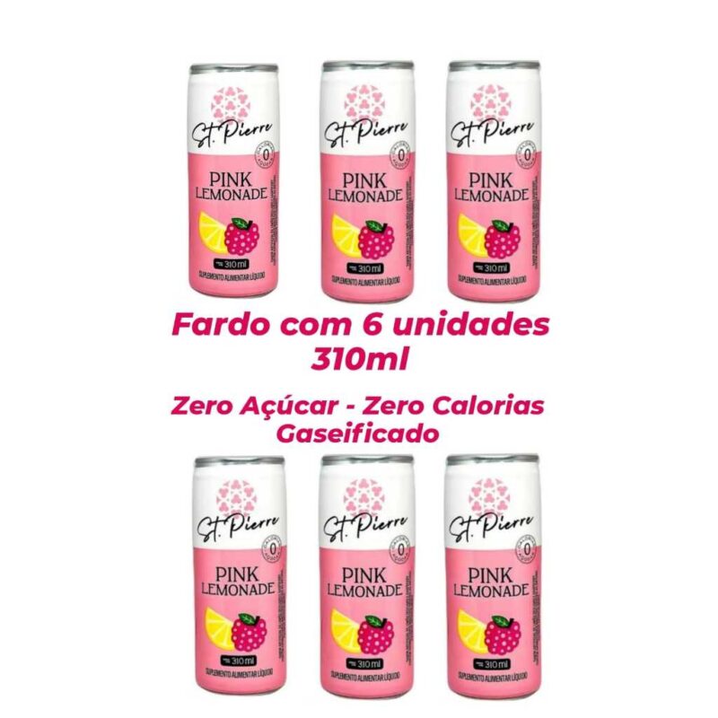 Bebida Gaseificada Pink Lemonade Sem Açúcar Sem Calorias 310ml - Fardo 6 unidades