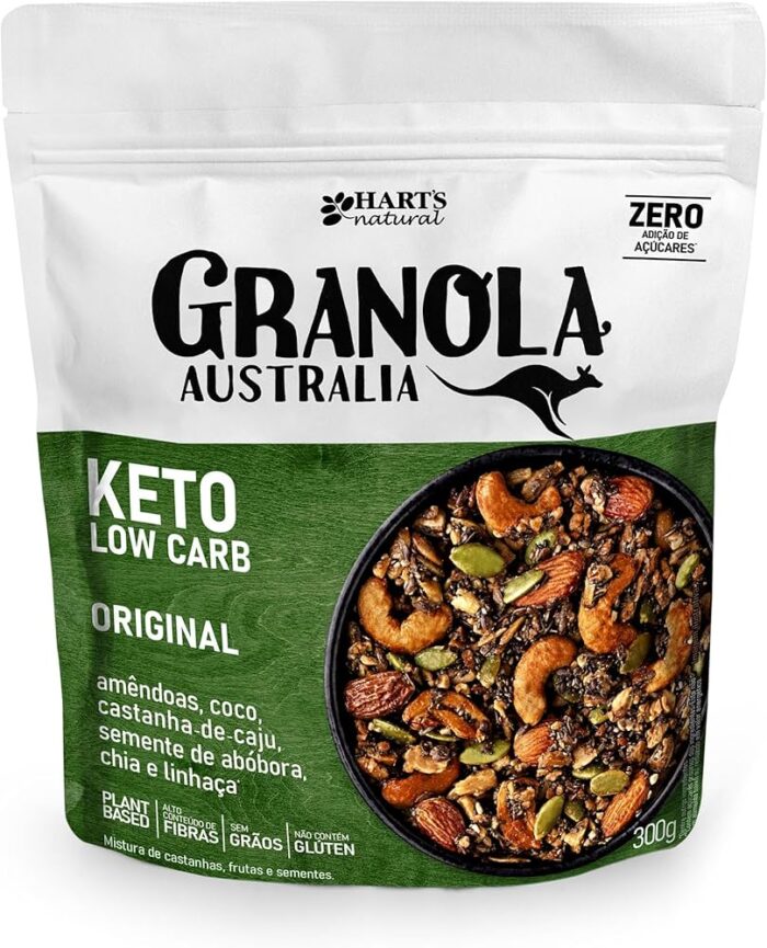 Hart's Natural Granola Australia Keto Low Carb Sem Açúcar 300g