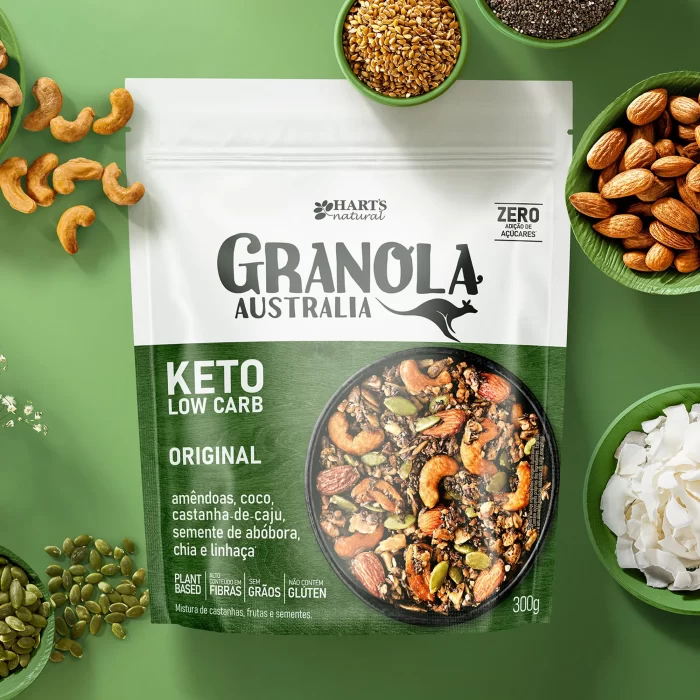 Hart's Natural Granola Australia Keto Low Carb Sem Açúcar 300g - Image 3