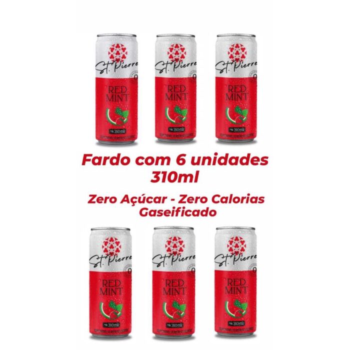 Bebida Gaseificada Red Mint Sem Açúcar Sem Calorias 310ml - Fardo 6 unidades