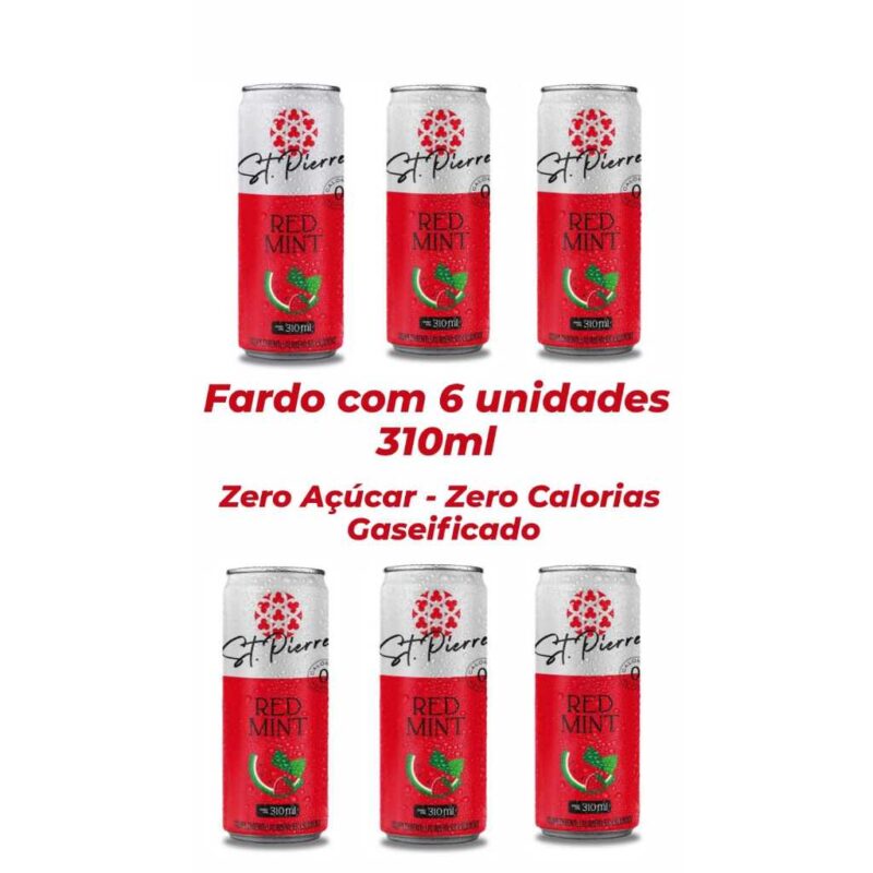 Bebida Gaseificada Red Mint Sem Açúcar Sem Calorias 310ml - Fardo 6 unidades