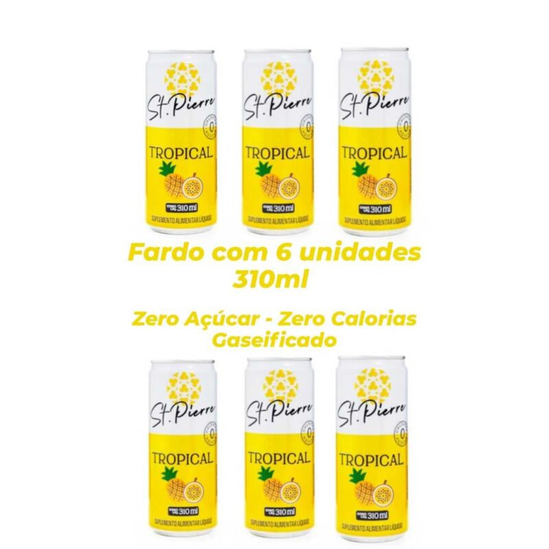 Bebida Gaseificada Tropical Sem Açúcar Sem Calorias 310ml - Fardo 6 unidades