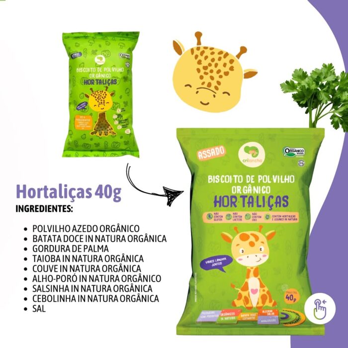 Biscoito de Polvilho Hortaliças Sem Alergênicos 20g – Crilancha - Image 2
