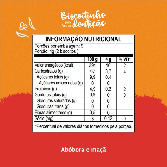 Biscoitinho para Fase da Dentição de Maçã e Abóbora 36g - Papapá - Image 2
