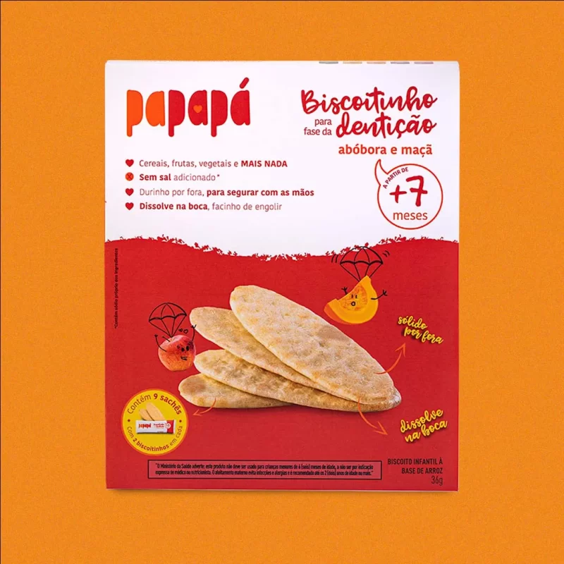 Biscoitinho para Fase da Dentição de Maçã e Abóbora 36g - Papapá