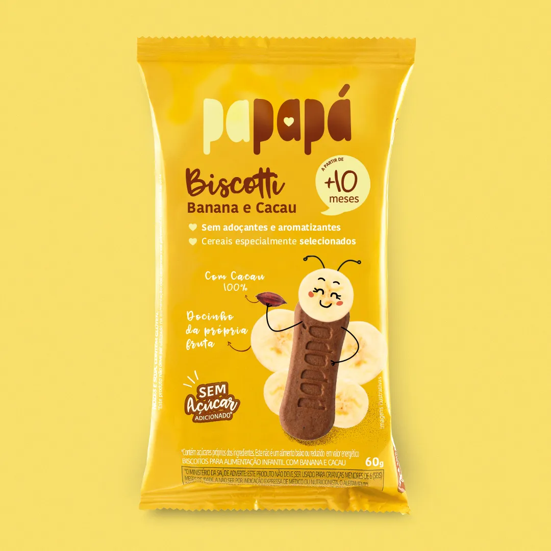Biscotti de Banana e Cacau 60g - Papapá