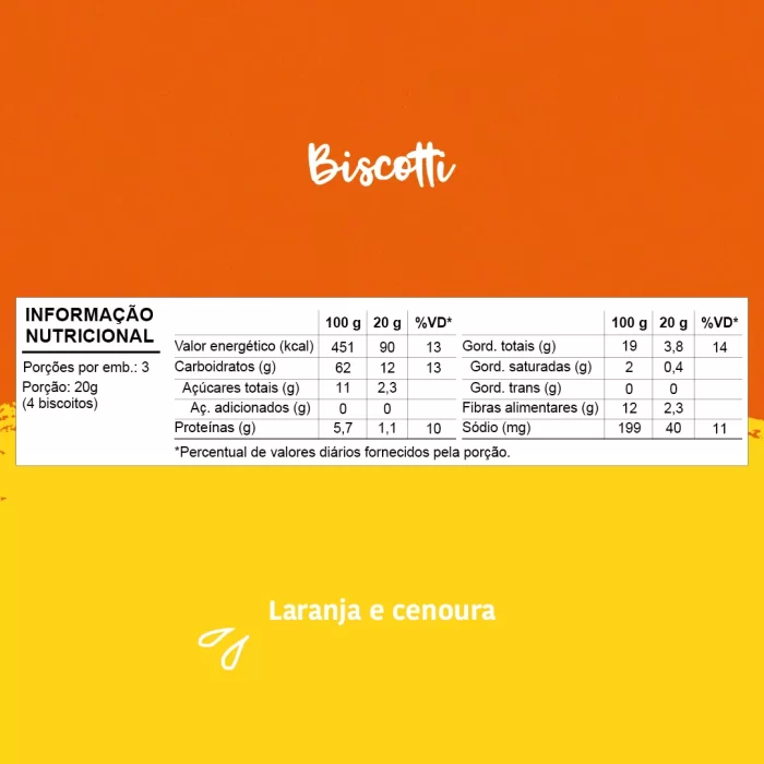 Biscotti de Laranja e Cenoura 60g - Papapá - Image 2