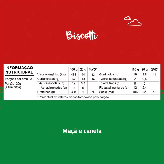 Biscotti de Maçã e Canela 60g - Papapá - Image 2