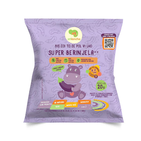 Biscoito de Polvilho Super Berinjela Sem Alergênicos 20g – Crilancha