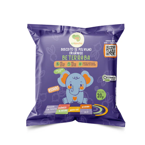 Biscoito de Polvilho Orgânico Beterraba Sem Alergênicos 20g - Crilancha