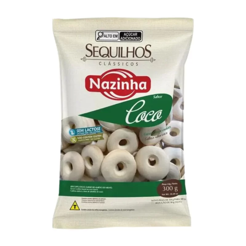 Sequilho de Coco Sem Glúten e Sem Coco 300g - Nazinha