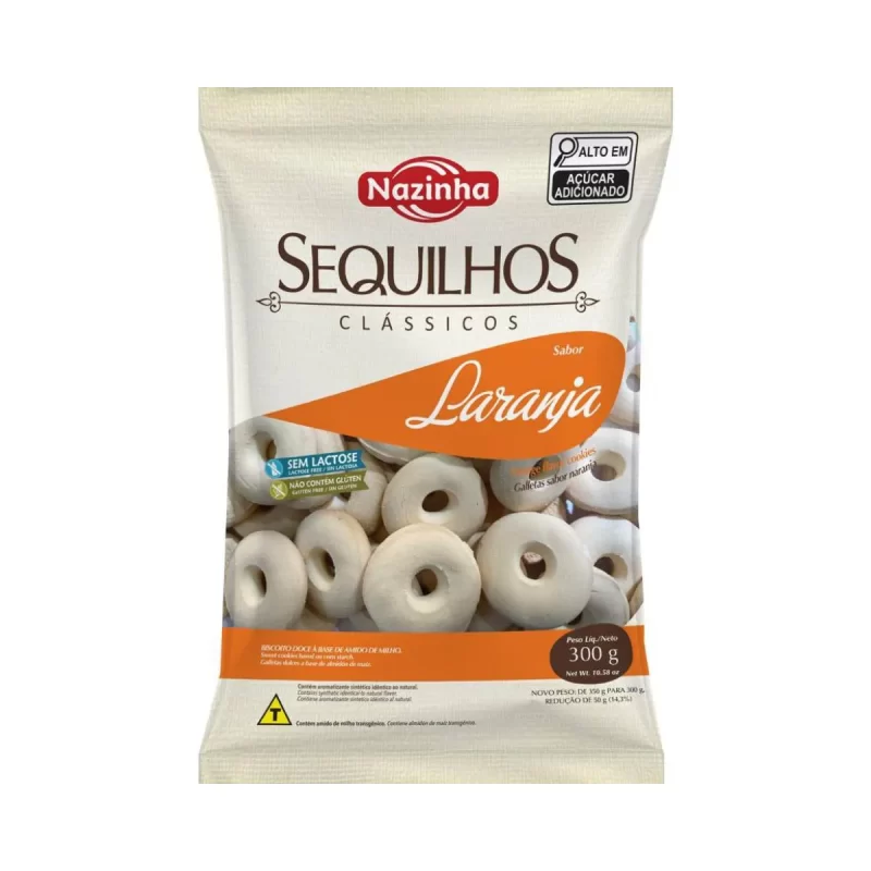 Sequilho de Coco Sem Glúten e Sem Laranja 300g - Nazinha