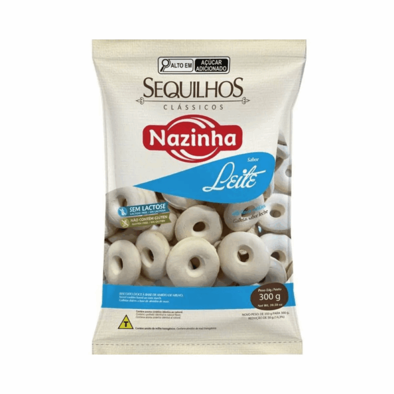 Sequilho de Leite Sem Glúten e Sem Leite 300g - Nazinha