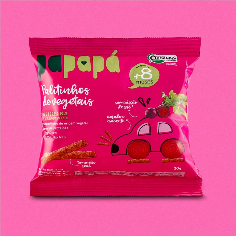 Palitinhos de Vegetais de Beterraba Orgânico 20g - Papapá