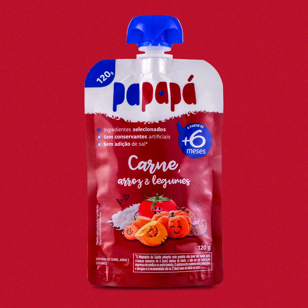 Papinha de Carne, Arroz e Legumes 120g - Papapá