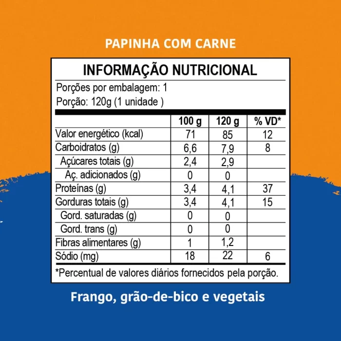 Papinha de Frango Grão-de-bico e Vegetais 120g - Papapá - Image 2